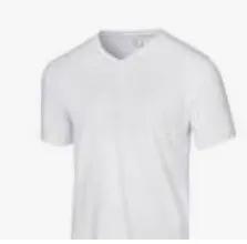 Polo algodon cuello V (Grande (L), Blanco)